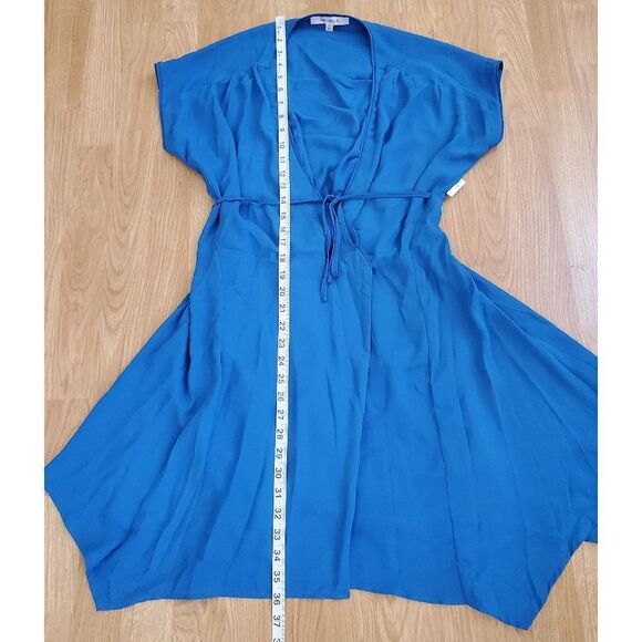 One One Six: Waist-Tie Faux-Wrap Mini Dress size XS in Blue- NEW - Picture 9 of 11